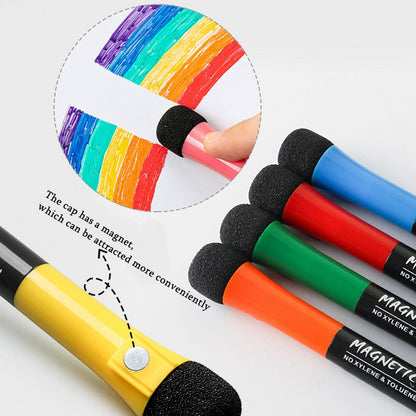 12Colors School Classroom Whiteboard Pen Dry White Board Markers Built In Eraser Student Children's Drawing Pen Stationery