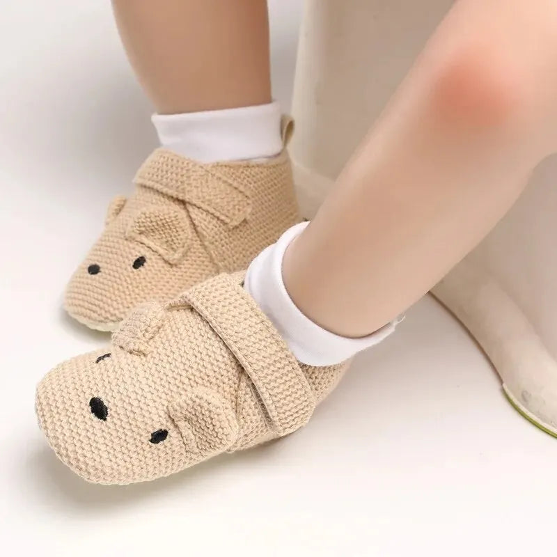 Meckior Baby Slippers Casual Baby Boy Girl Knit Crib Shoes Cartoon Soft Sole Anti-slip Prewalker Reptiles Toddler Baby Shoes