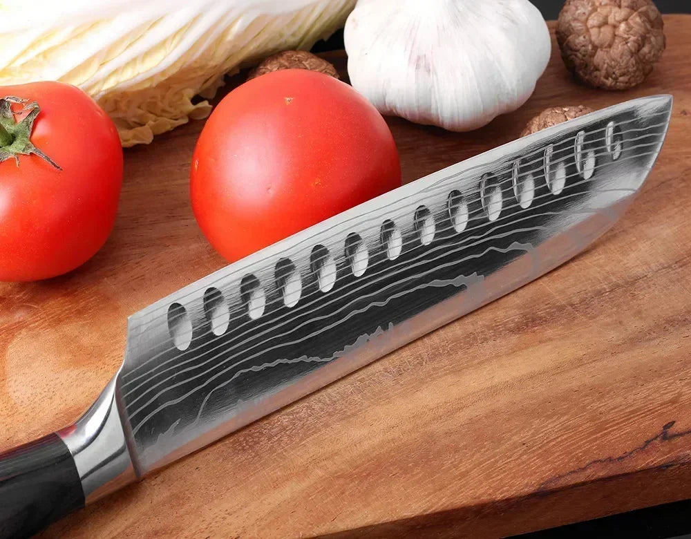 Professional Damascus Kitchen Knives Japanese Santoku Cleaver Slicing Knife Stainless Steel Boning Knife Butcher Cleaver Knife