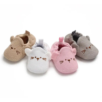 Meckior Baby Slippers Casual Baby Boy Girl Knit Crib Shoes Cartoon Soft Sole Anti-slip Prewalker Reptiles Toddler Baby Shoes