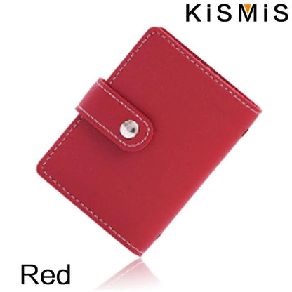 1PC Women Men Leather 26 Slots ID Credit Card Holders RFID Blocking Wallet Case Pocket Bag