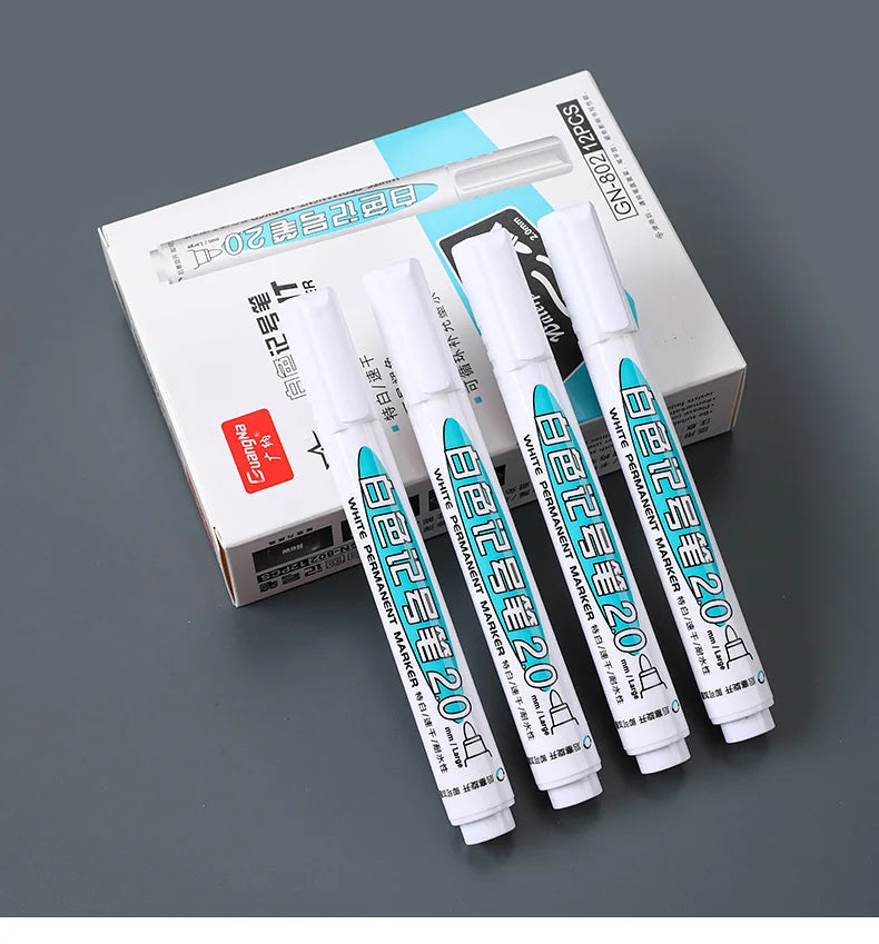 6/1Pcs/Set Oily White Marker Pen Tire Painting Notebook Tyre Tread Environmental paint Pen Waterproof Permanent Graffiti Pens