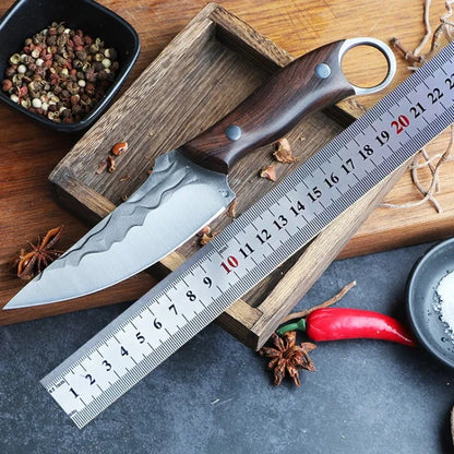 Sharp Boning Knife Stainless Steel Meat Cleaver Kitchen Knife Handmade Forged Chef's Knife for Household Wooden Handle Butcher