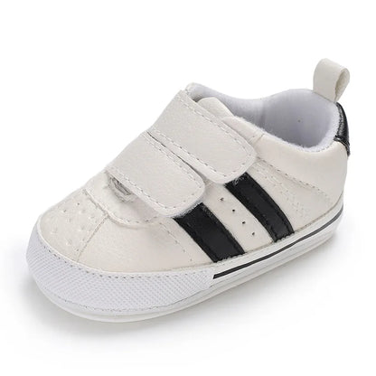 Meckior Baby Sports Classic Stripes Shoes Non-slip Rubber Sole Comfortable Soft Unisex Baby Boys Girls Basketball Sneakers Shoes