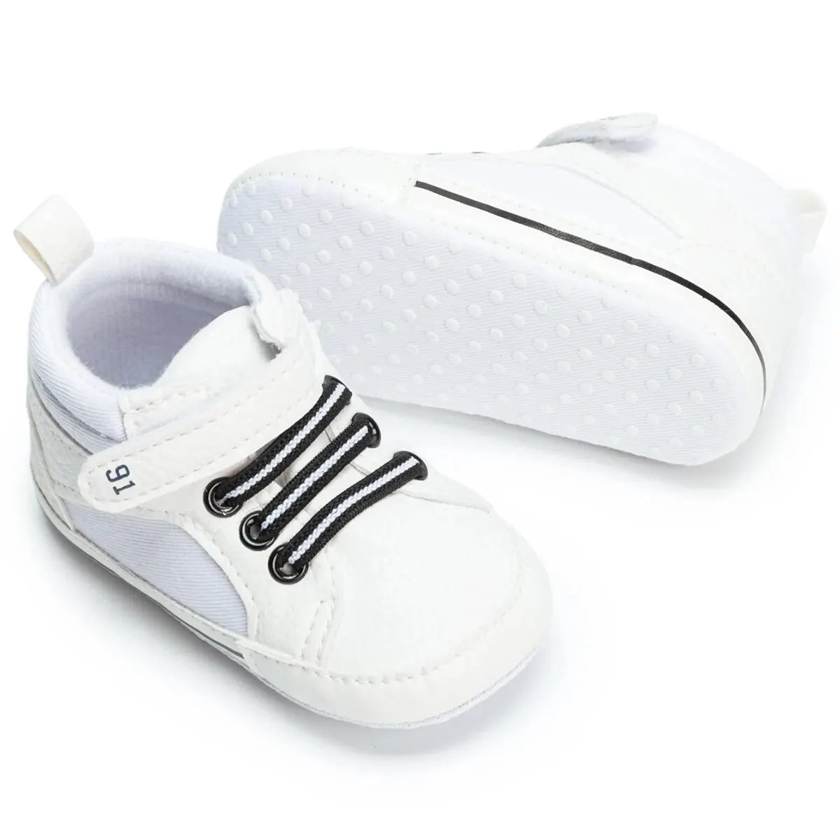 Meckior Baby Boy High-top Sneakers Newborn Infant Toddler Baby Casual Shoes Cotton Sole Anti-slip First Walkers Baby Girls Shoes