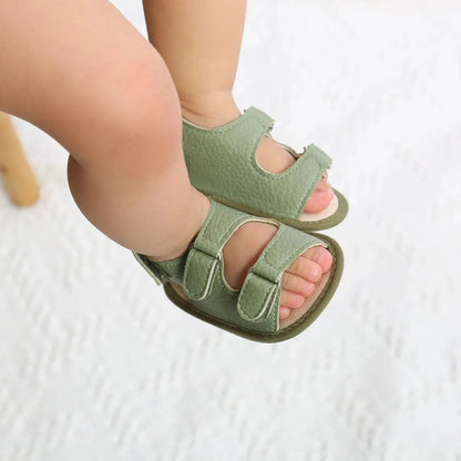 Meckior Summer Baby Sandals Baby Shoes PU Leather Rubber Bottom Sole Anti-Slip Infant First Walker Baby Boy Girl Sandals 0-18M