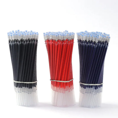 54Pcs/Set 0.35mm Gel Pens Office School Exam Sign Ballpoint Pen Blue Red Black Ink Replaceable Pen Refill Rods Kawaii Stationery