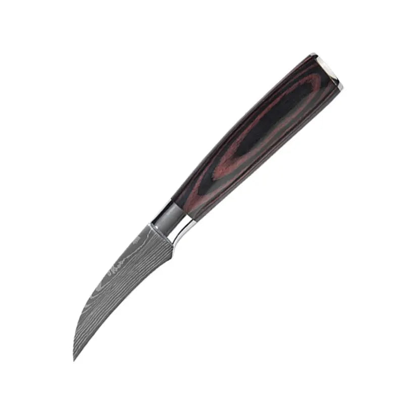 Kitchen Knife Chef Knives Meat Cleaver Fruit Vegetable Knife Slicing Knife Santoku Knife Damascus Pattern Cooking Cutter