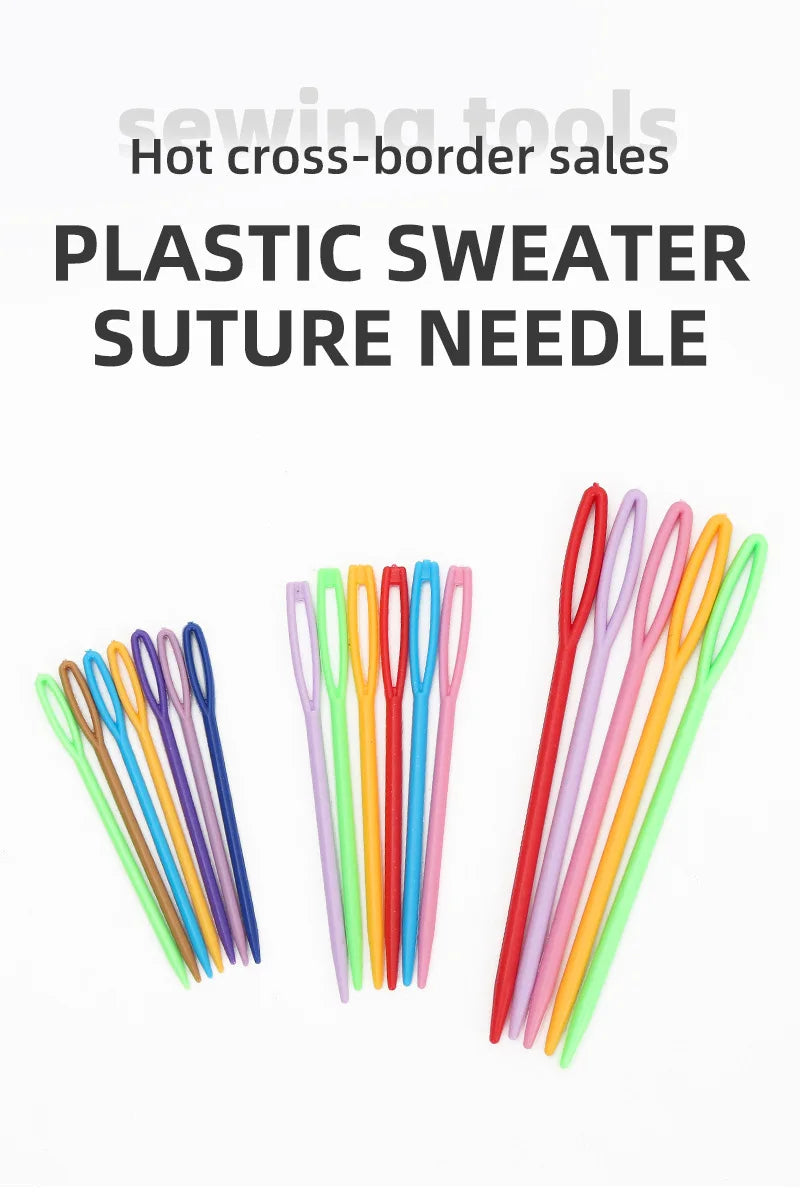 1000pcs 5.5/7cm Plastic Sewing Needles Wool Embroidery Weaving Needles for Crafts Clothing Shoes DIY Kniting Crochet Hooks