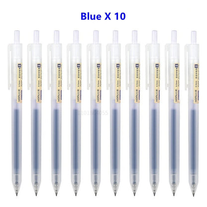 6/10Pcs 0.5mm Retractable Gel Pens Set Black/blue Ink Ballpoint Writing Office Business Signature School Supplies Stationery