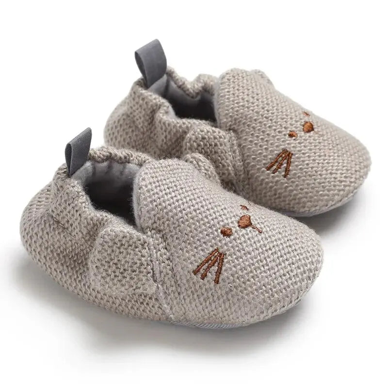 Meckior Baby Slippers Casual Baby Boy Girl Knit Crib Shoes Cartoon Soft Sole Anti-slip Prewalker Reptiles Toddler Baby Shoes