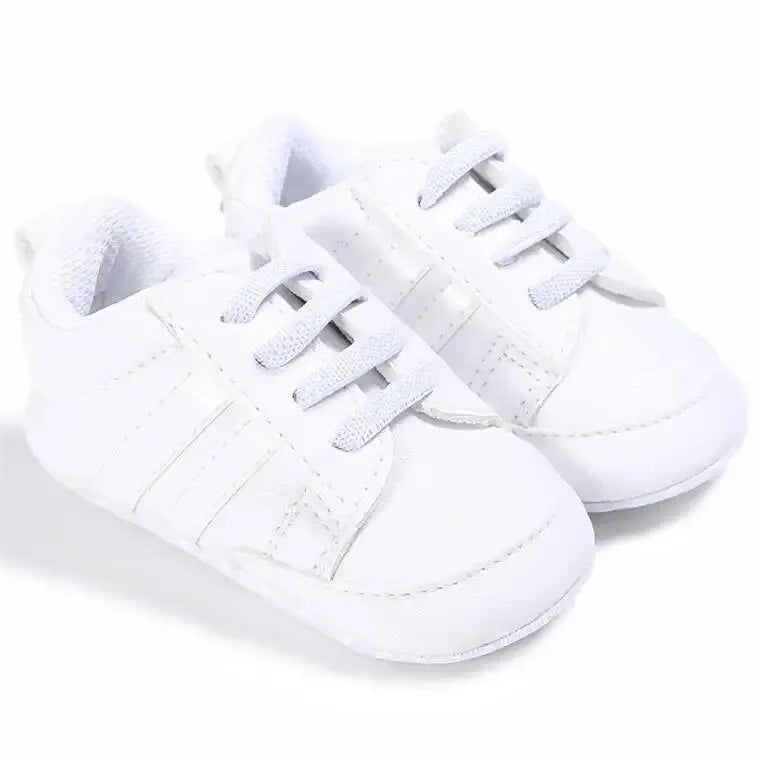 Meckior Baby Sneakers Classical Sport Soft Sole PU Leather Shoes Streaks Multi-Color First Walker Newbor Baby Boy Girl Shoes