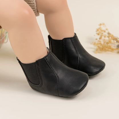 New Newborn Baby Casual Toddler Shoes Baby Boy Girl Solid Color Boots Anti-Slip Warm Cotton Shoes Sole Baby Shoes Four Seasons 0