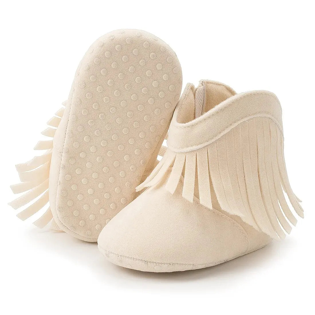 Meckior Baby Booties Vintage Tassel Anti-slip Sole Winter Warm Baby Boys Girls Shoes Snow Booties First Walkers Infant Shoes