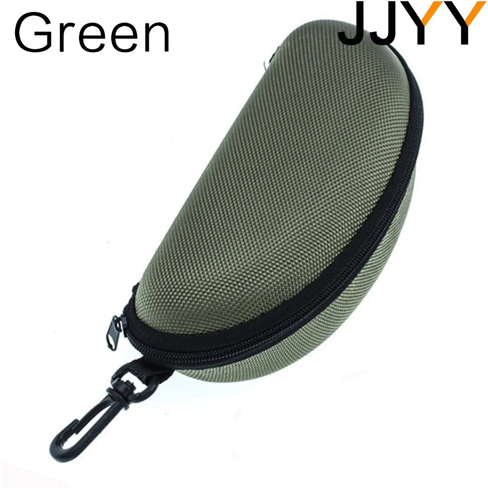 Portable Sunglasses Protector Oxford Cloth Hard EVA Zippered Eyeglasses Case with Carabiner