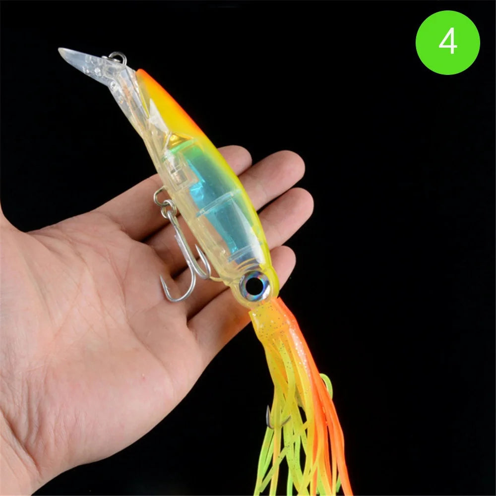 Large Lifelike Octopus Fishing Lure With 2 Treble Hook Luminous Squid Jigs Artificial Simulation Squid Hard Fishing Lure