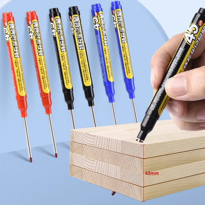 45mm Deep Hole Long Nib Head Markers Deep Drill Hole Long Nib Scriber Multifunction Mechanical Carpentry Colorful Marker Pen