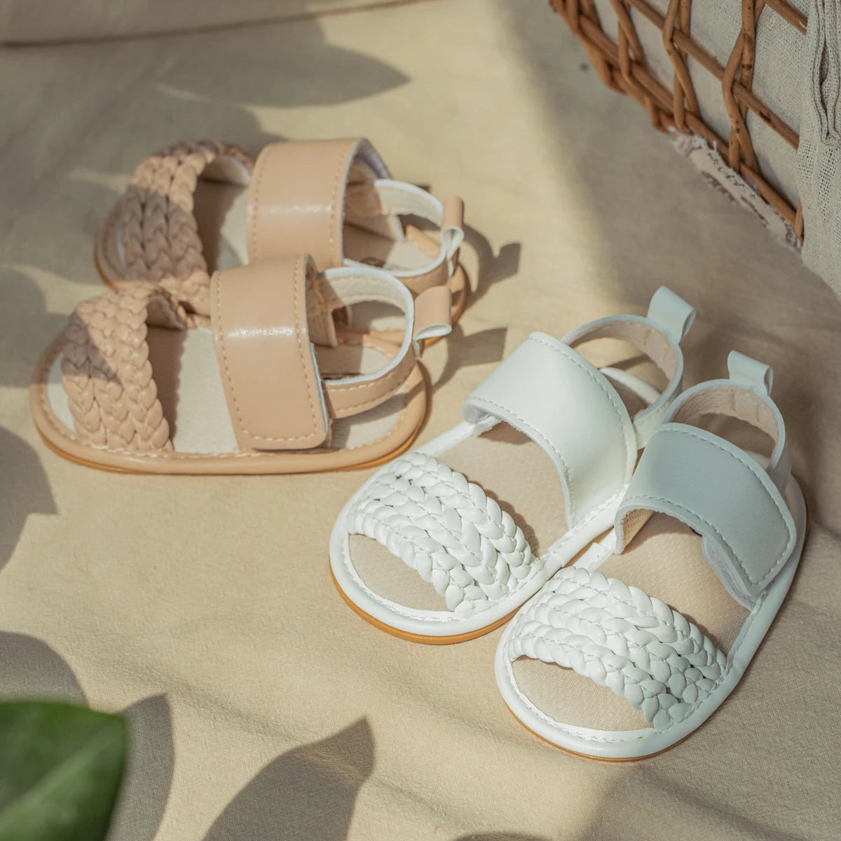 Meckior Summer Baby Sandals Girl Anti-slip Rubber Bottom First Walkers Shoes Soft Baby Shoes Breathable Garden Baby Girl Shoes