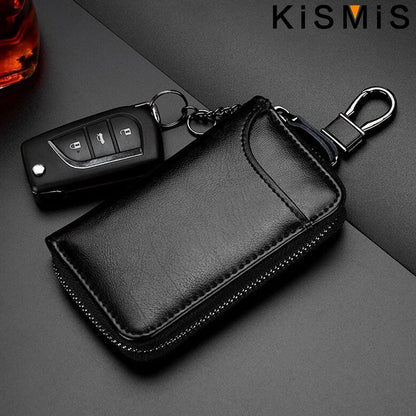 Genuine Leather KeyChain Unisex Key Bag Multifunction Organizer Wallet Holder Smart Housekeeper Car Small Key Case Keys Pouch