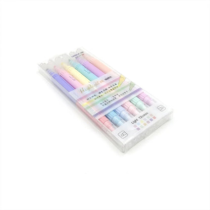 KissButy 6Pcs/Set Highlighter Pen Set Double headed Kawaii Fluorescence Colour School Supplies Marker Stationery