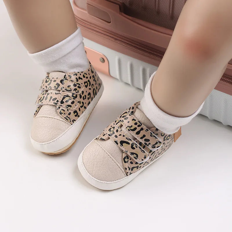 Meckior New Baby Boy Girl Shoes PU Leather Sneakers Rubber Bottom Non-slip Lightweight First Walker Crib Shoes 0-18 Months