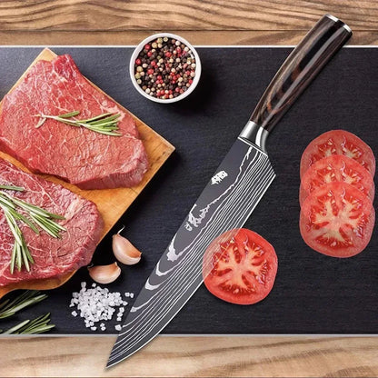 Professional Damascus Kitchen Knives Japanese Santoku Cleaver Slicing Knife Stainless Steel Boning Knife Butcher Cleaver Knife