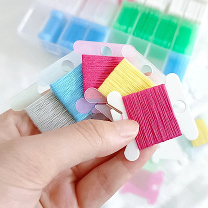 Plastic Bobbins Set with Storage Box Spool Thread Card Embroidery Floss DIY Stitch Thread Organizer Holder Sewing Tools Costura