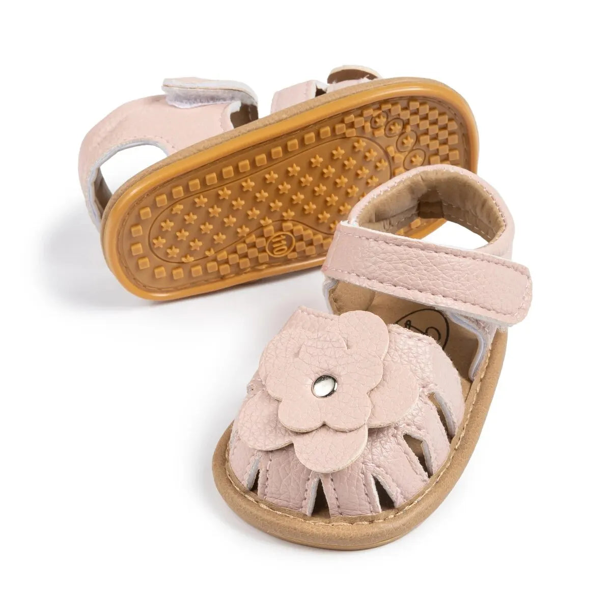 Infant Baby Girls Beach Sandals Flats and Soft Sole Non-slip Flower Princess Wedding Dress Walking Shoes for Newborn Baby