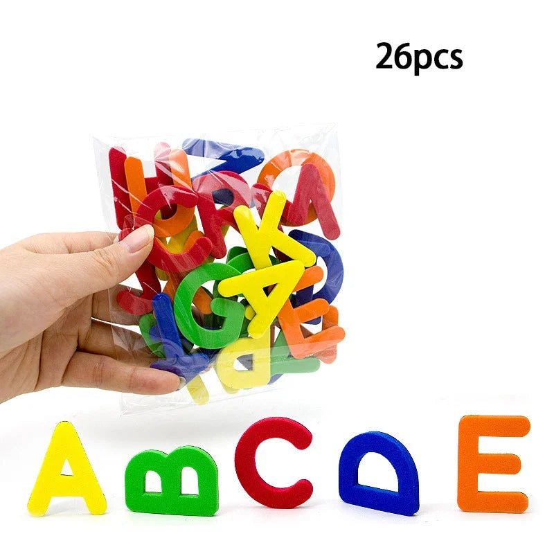 Magnetic Letters Numbers Alphabet ABC 123 Fridge Magnets Plastic Educational Preschool Learning Toy Set Uppercase Lowercase Math