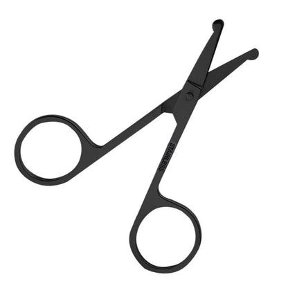 Unisex Stainless Steel Black Round Head Safe Nose Hair Scissors (Do Not Hurt Nose)