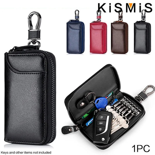 Genuine Leather KeyChain Unisex Key Bag Multifunction Organizer Wallet Holder Smart Housekeeper Car Small Key Case Keys Pouch