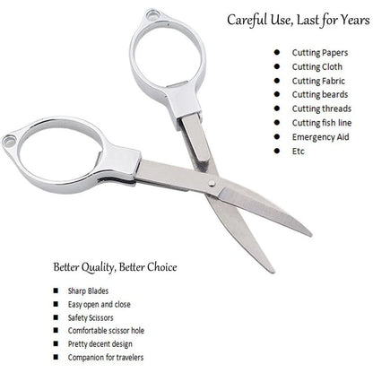 Fishing Line Scissor Portable Folding Safety Scissors Comfortable Zinc Alloy Grip Sharp Stainless Steel Safety Blade