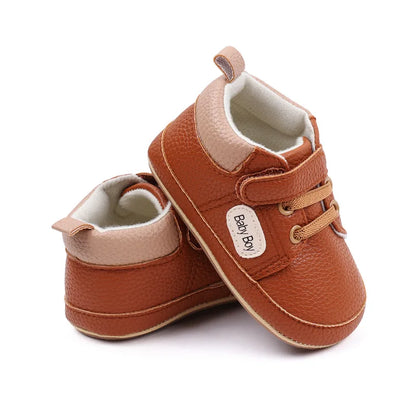 Meckior 2024 New Arrivals Baby Boys Girls PU Leather Sports Shoes Casual Rubber Bottom Anti Slip Toddler Shoes First Walkers