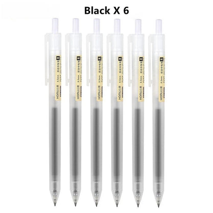 6/10Pcs 0.5mm Retractable Gel Pens Set Black/blue Ink Ballpoint Writing Office Business Signature School Supplies Stationery