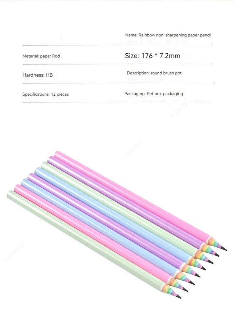 12 Packs Children's rainbow paper HB Pencil Environmentally Friendly Non-toxic Pencils Writing And Painting School Stationery