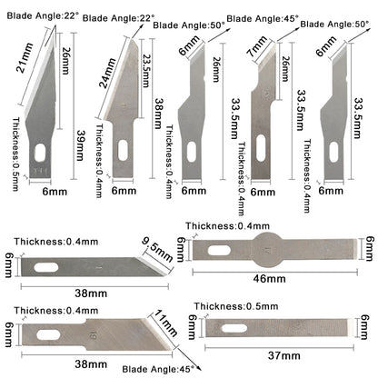 100/50/20Pcs Metal Scalpel Knife Engraving Knife Blades Wood Carving Knife Blade Replacement Surgical Sculpture Cutting Tools