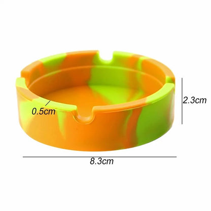 Luminous/Colorful Silicone Gel Ashtray Light Circular Ashtray Fluorescent Smoke Convenient Cigarette Case Drop Creative Ashtrays