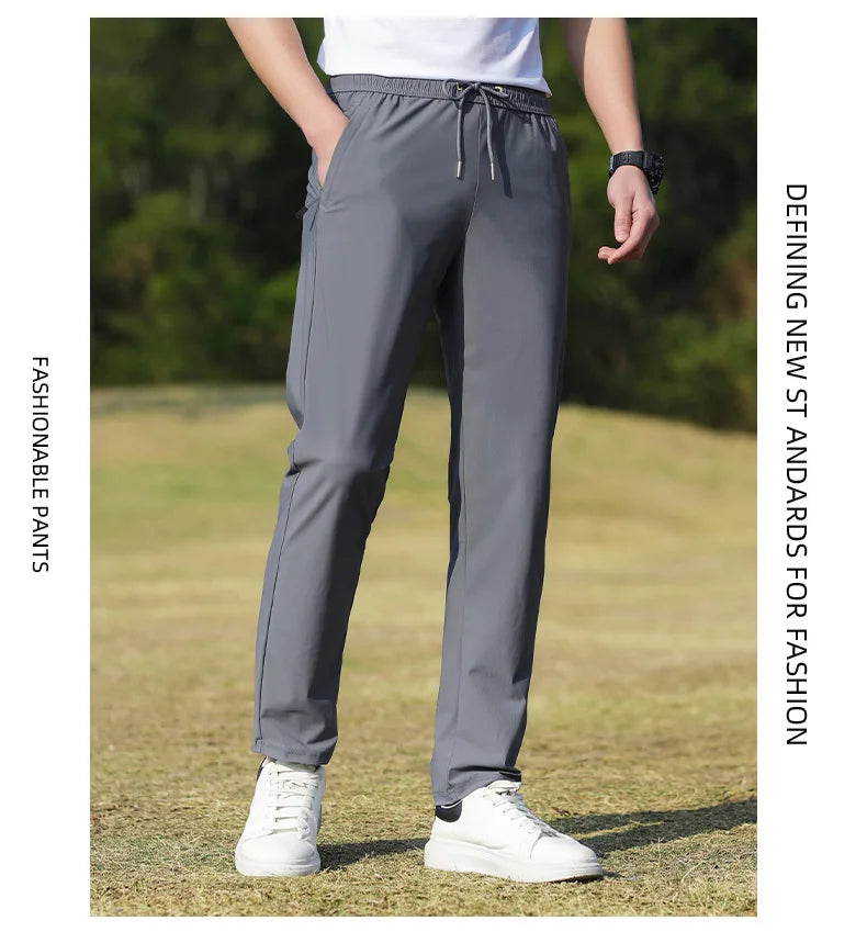 Summer Thin Ice Silk Couple Sports Pants Absorb Sweat Quickly Dry Comfortable and Breathable Men's Casual Sports Pants