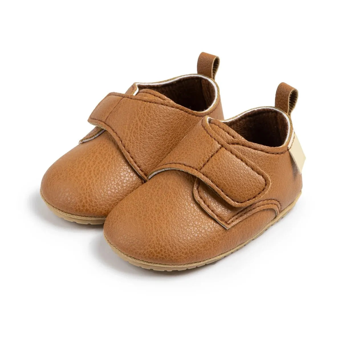 Meckior Baby Boys Girls Shoes Rubber Sole Anti-Slip Classic Pu Leather Toddler Shoes First Walking Flat Lazy Infants Crib Shoes