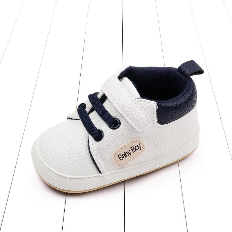 Meckior 2024 New Arrivals Baby Boys Girls PU Leather Sports Shoes Casual Rubber Bottom Anti Slip Toddler Shoes First Walkers