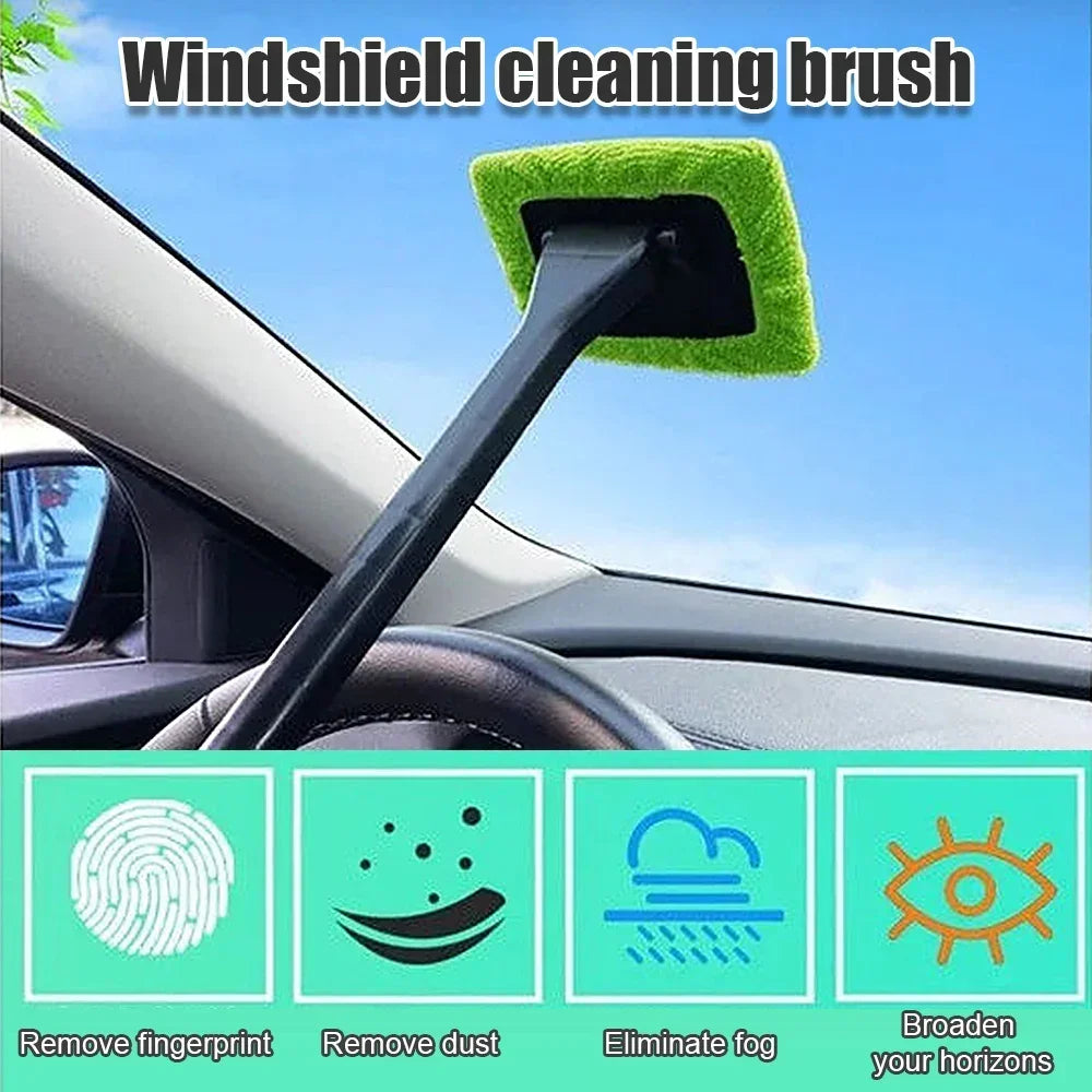 Car Window Cleaner Brush Kit Windshield Cleaning Wash Tools Inside Interior Auto Glass Wiper with Long Handle Car Accessories