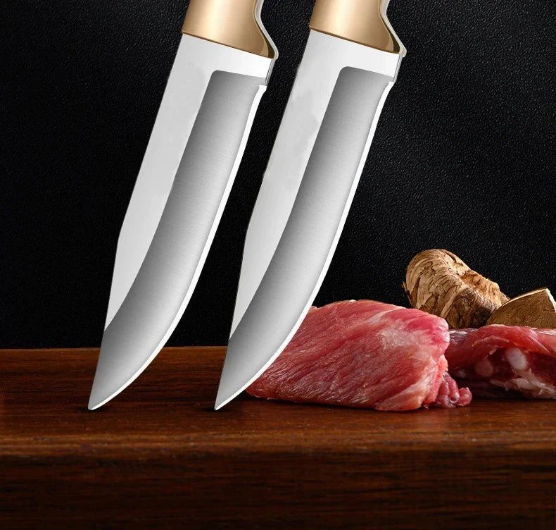 Boning Knife Meat Cleaver Stainless Steel Kitchen Mongolian Hand Meat Knife Roasted Whole Lamb Steak Knife with Knife Cover