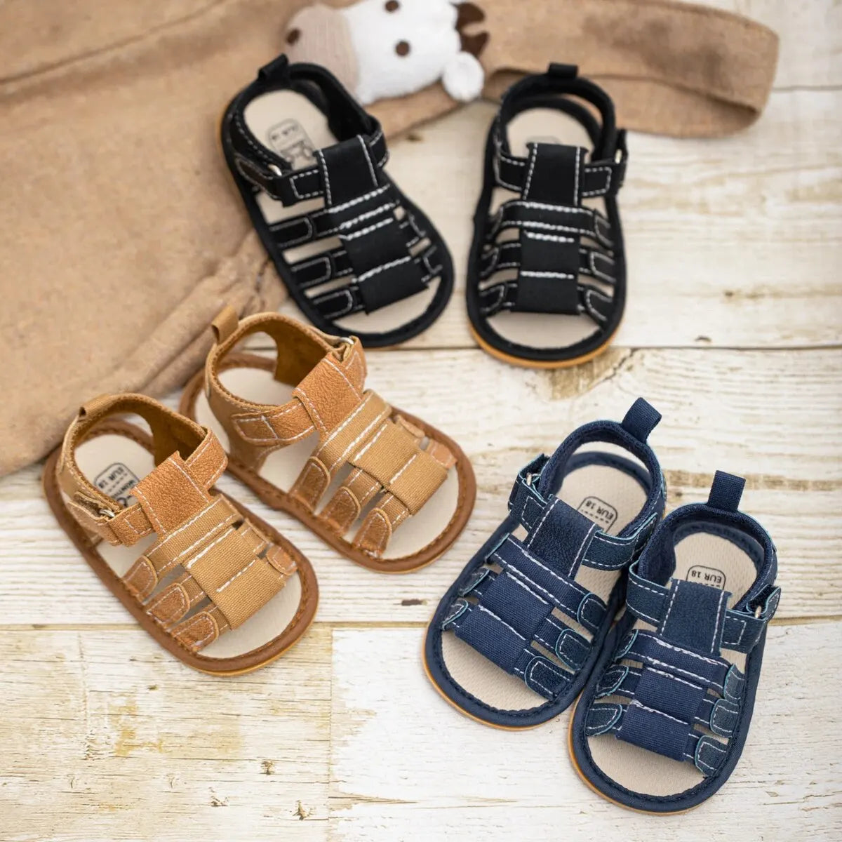 Meckior Summer Baby Shoes Baby Boy Girl Sandal Non-slip Rubber Sole Infant First Walkers Toddler Casual Baby Boy Garden Sandals