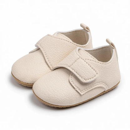 Meckior Baby Boys Girls Shoes Rubber Sole Anti-Slip Classic Pu Leather Toddler Shoes First Walking Flat Lazy Infants Crib Shoes