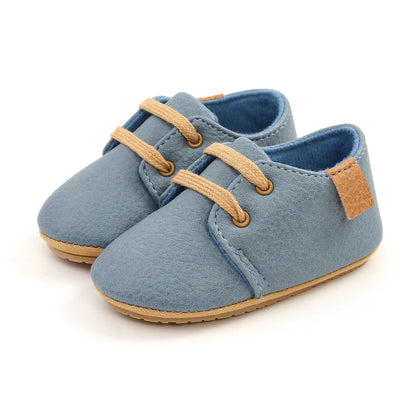 Baby Shoes Retro Leather Boy Girl Shoes Multicolor Toddler Rubber Sole Anti-slip First Walkers Infant Newborn Moccasins