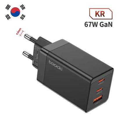 67W GaN USB C Charger 65W Quick Charge QC 4.0 PD 3.0 45W Type C Fast USB Charger For iPhone 16 15 14  Pro Samsung MacBook