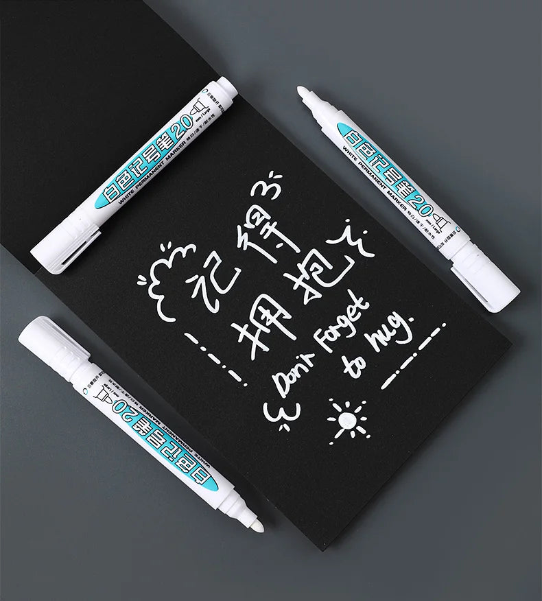 6/1Pcs/Set Oily White Marker Pen Tire Painting Notebook Tyre Tread Environmental paint Pen Waterproof Permanent Graffiti Pens