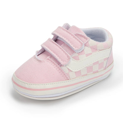 2023 New Baby Canvas Sneakers Anti-slip Soft Plaid Baby Boy Girl Shoes Newborns First Walkers Infant Baby Unisex Casual Shoes