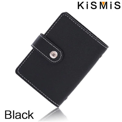 1PC Women Men Leather 26 Slots ID Credit Card Holders RFID Blocking Wallet Case Pocket Bag