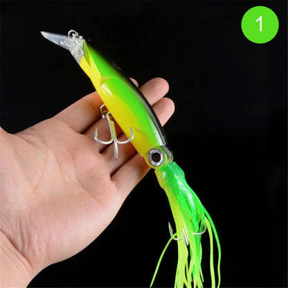 Large Lifelike Octopus Fishing Lure With 2 Treble Hook Luminous Squid Jigs Artificial Simulation Squid Hard Fishing Lure